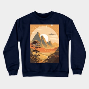 sunset mountains Crewneck Sweatshirt